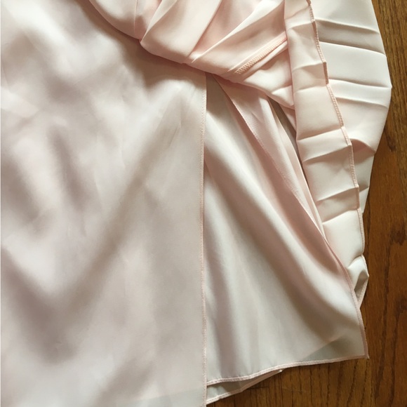 Vintage Blush Pink Pleated A-line Dress - Picture 3 of 4
